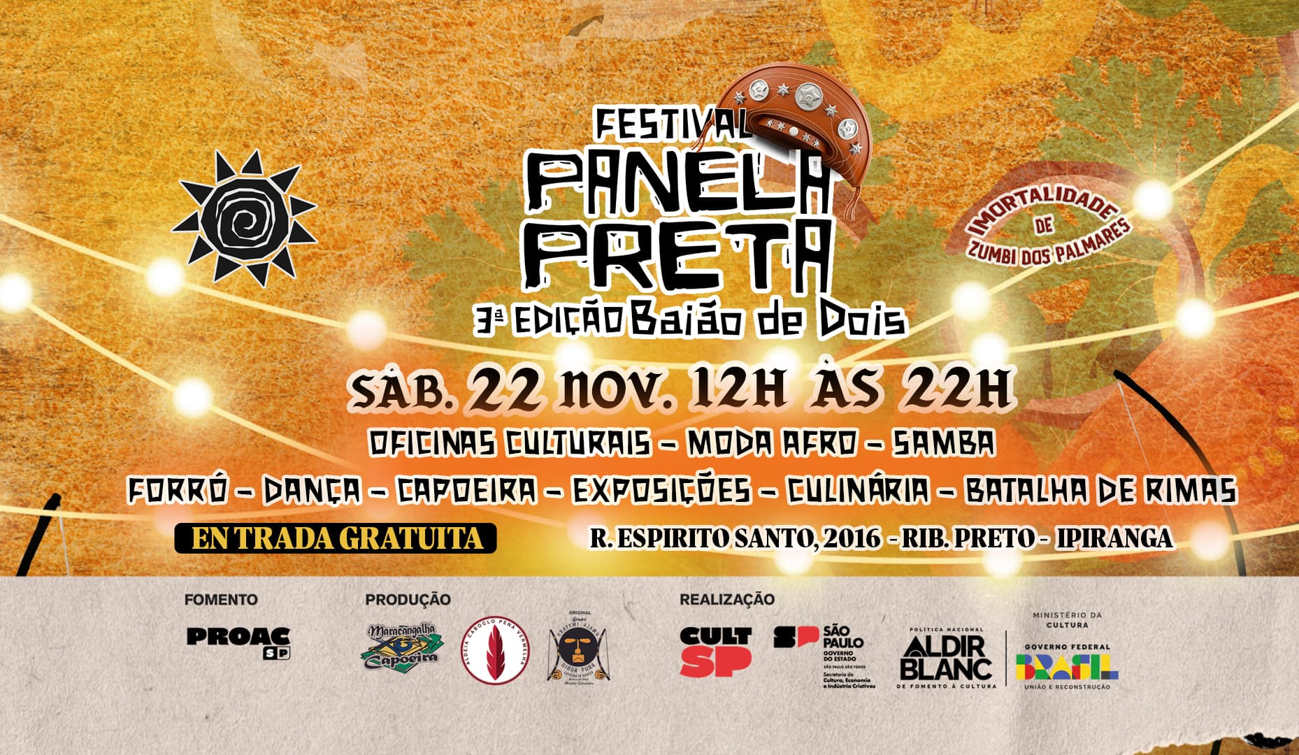 Banner do evento Festival Panela Preta 3ª Edição