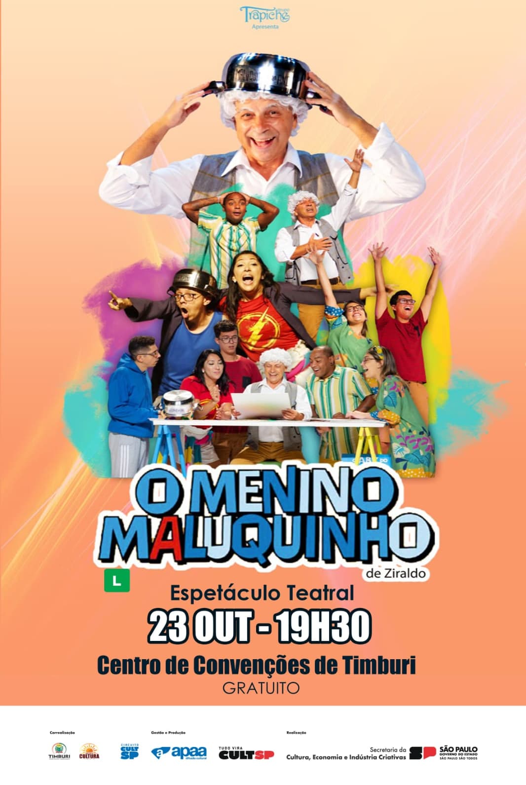 Banner do evento O Menino Maluquinho - Timburi