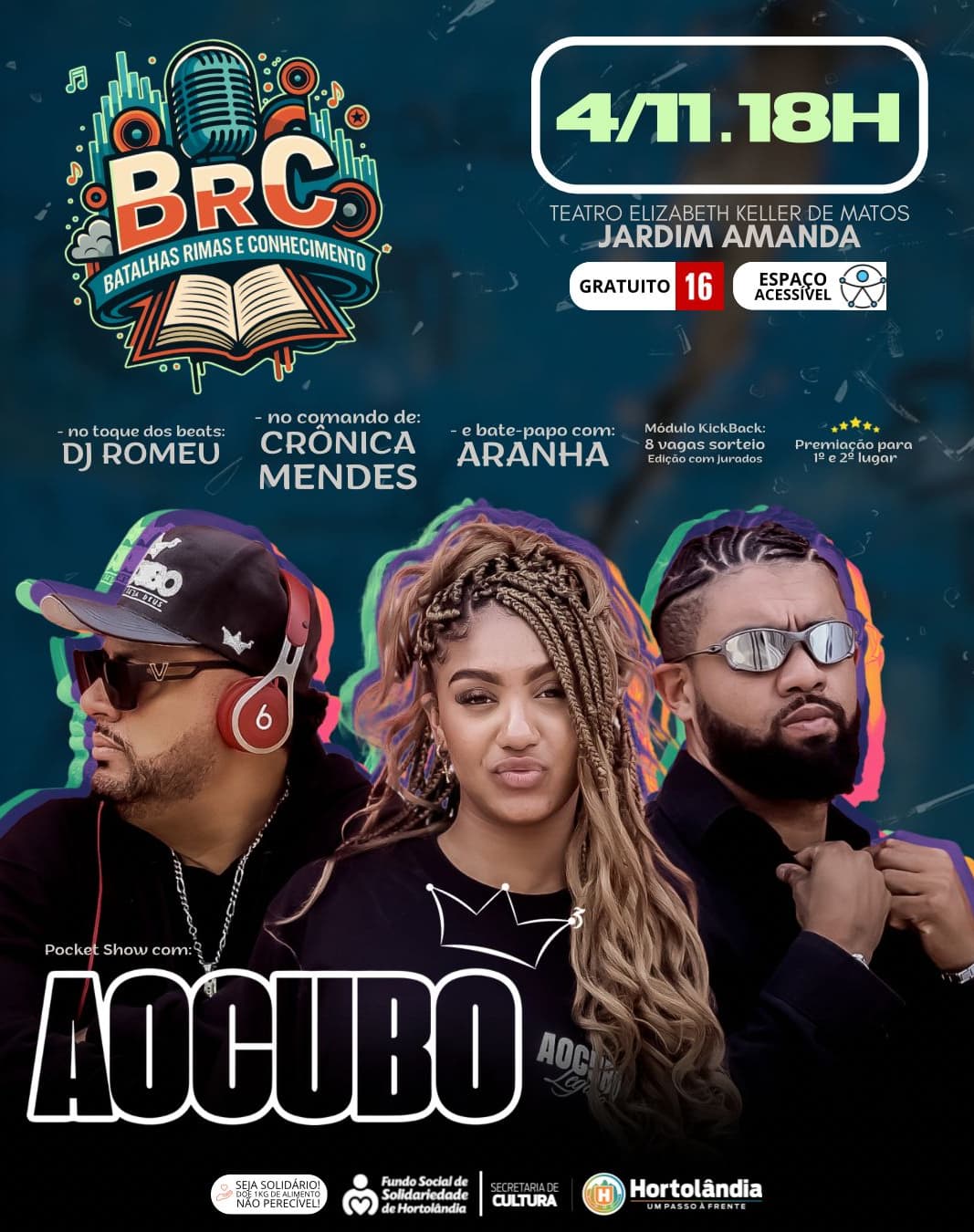 Banner do evento Batalhas, Rimas e Conhecimento com Ao Cubo