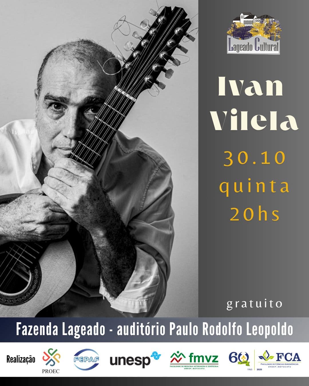 Banner do evento Lageado Cultural apresenta 🌾✨ IVAN VILELA ✨🌾