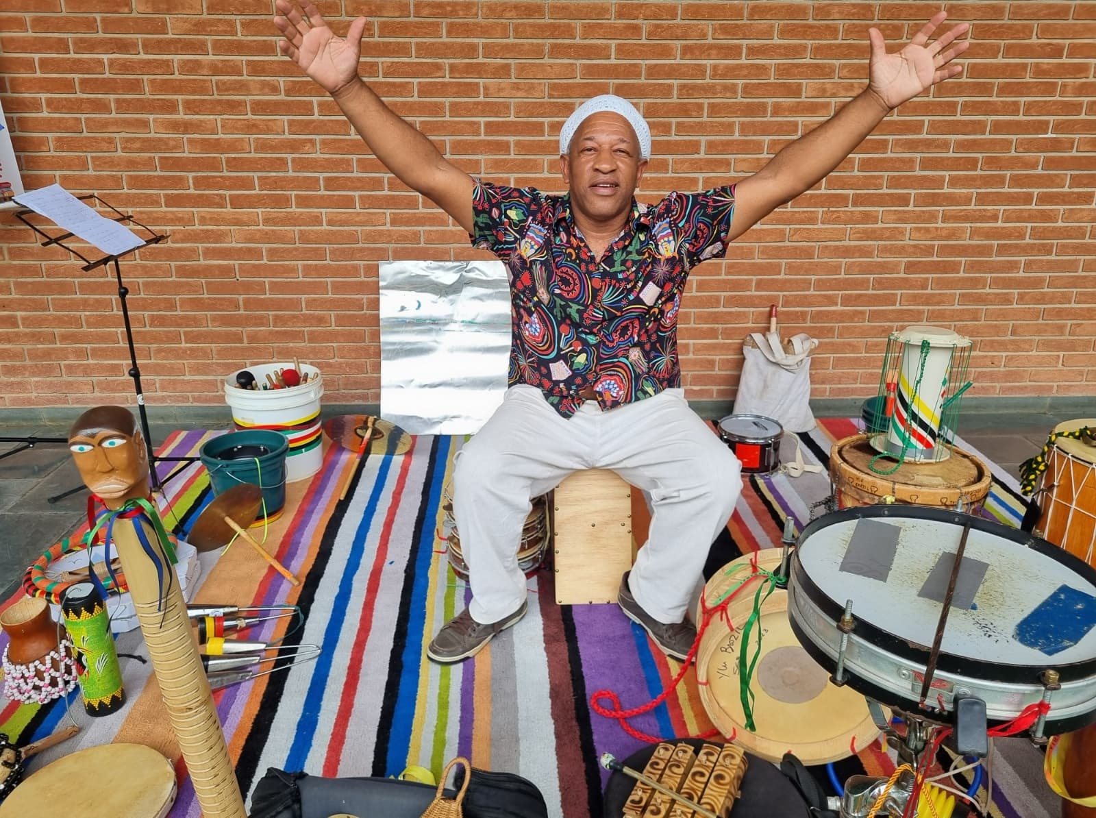 Banner do evento Semana da Consciência Negra: “Vivência Percussiva Aos Mestres”, com Afonsinho Menino