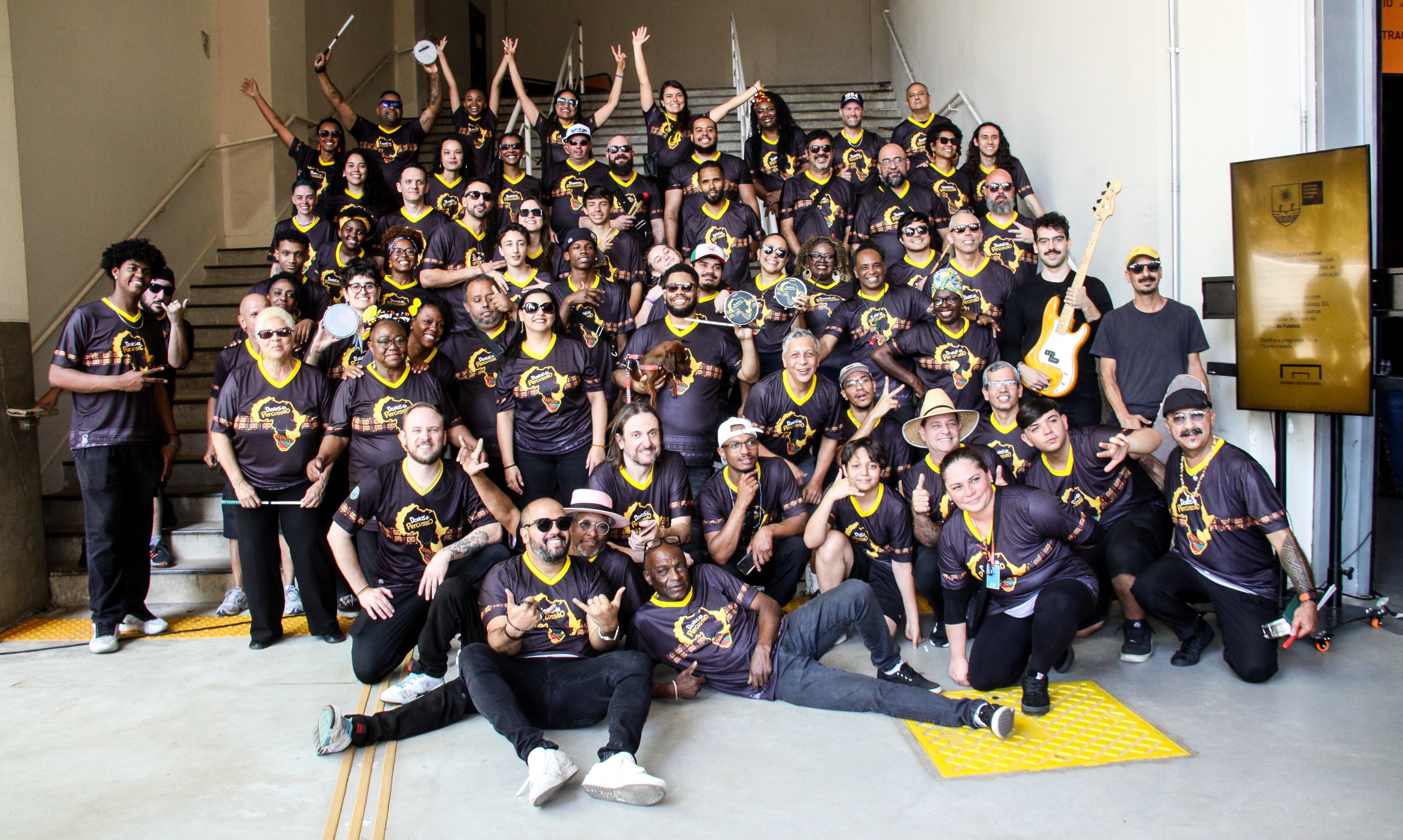 Banner do evento Apresentação Orquestra e Exposição Percussiva Donos da Percussão