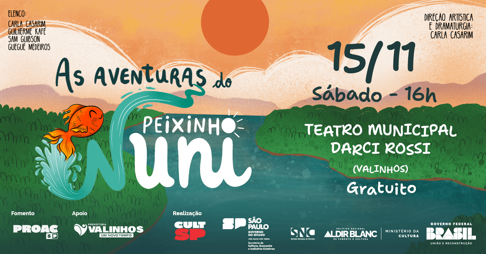 Banner do evento As aventuras do Peixinho Nuni 