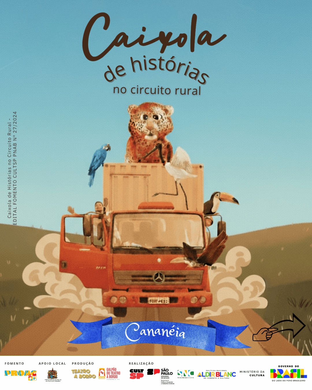 Banner do evento Caixola de Histórias no Circuito Rural
