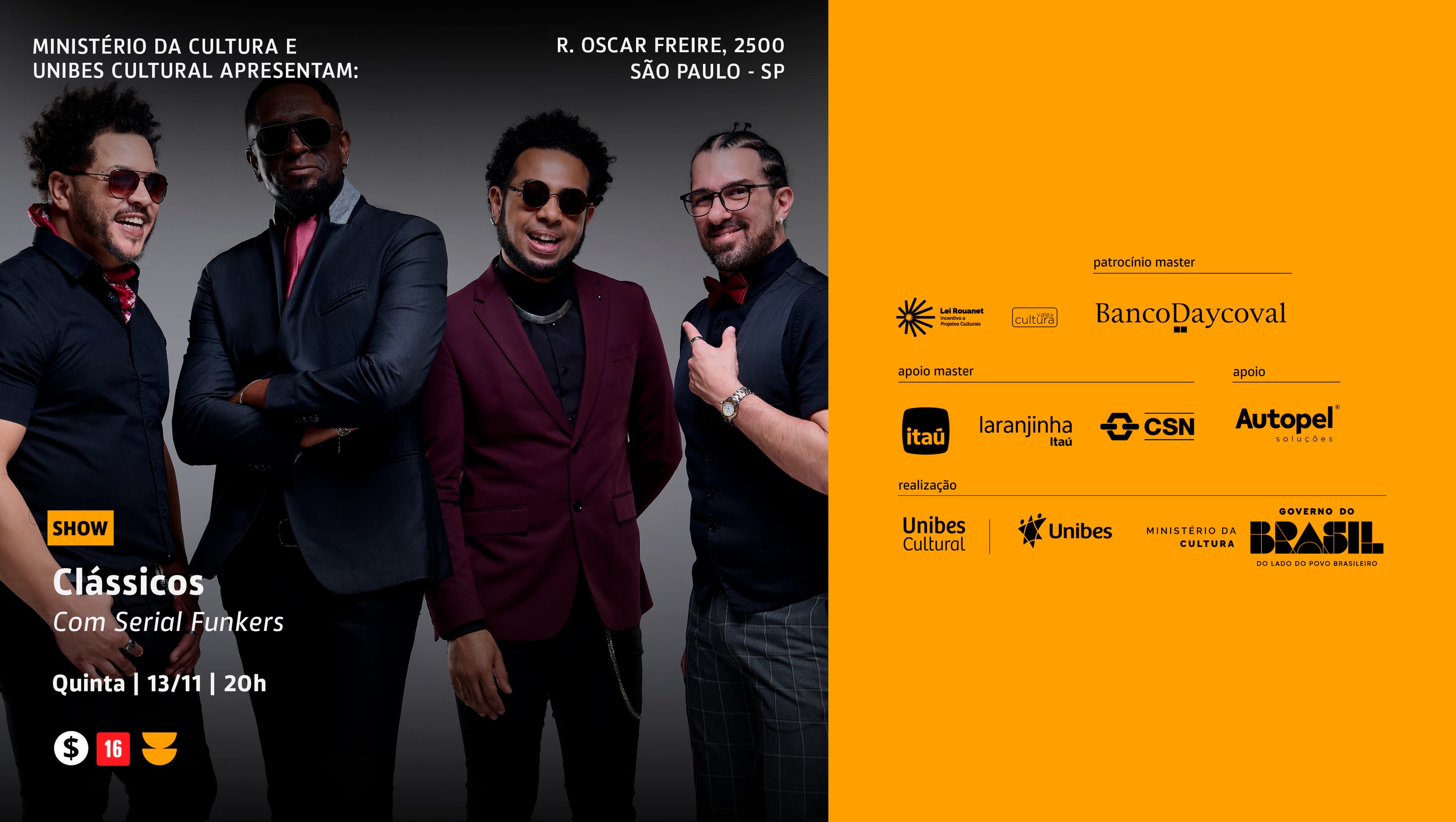 Banner do evento Show Clássicos Com Serial Funkers