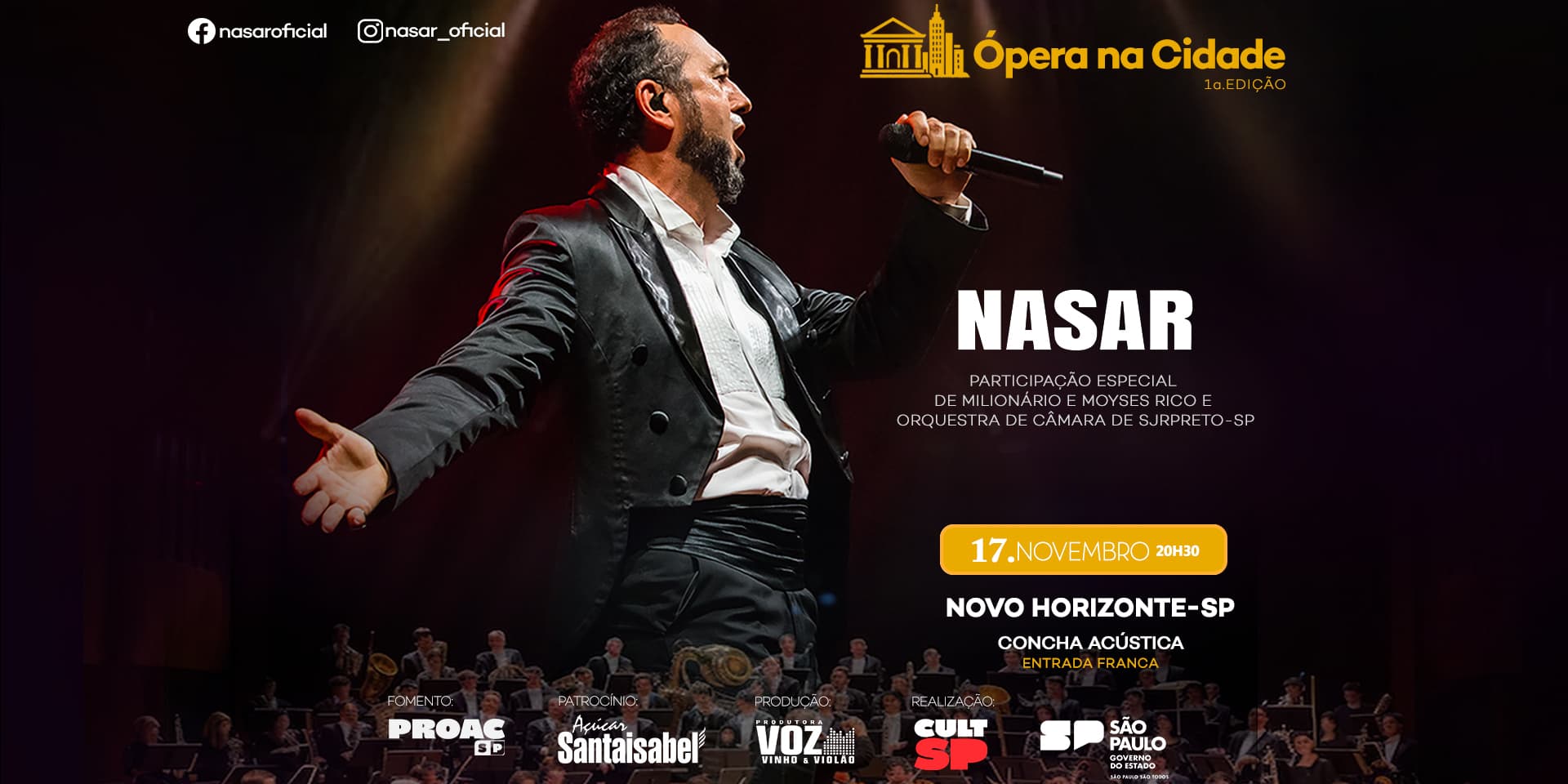 Banner do evento ÓPERA NA CIDADE 1a.Edição