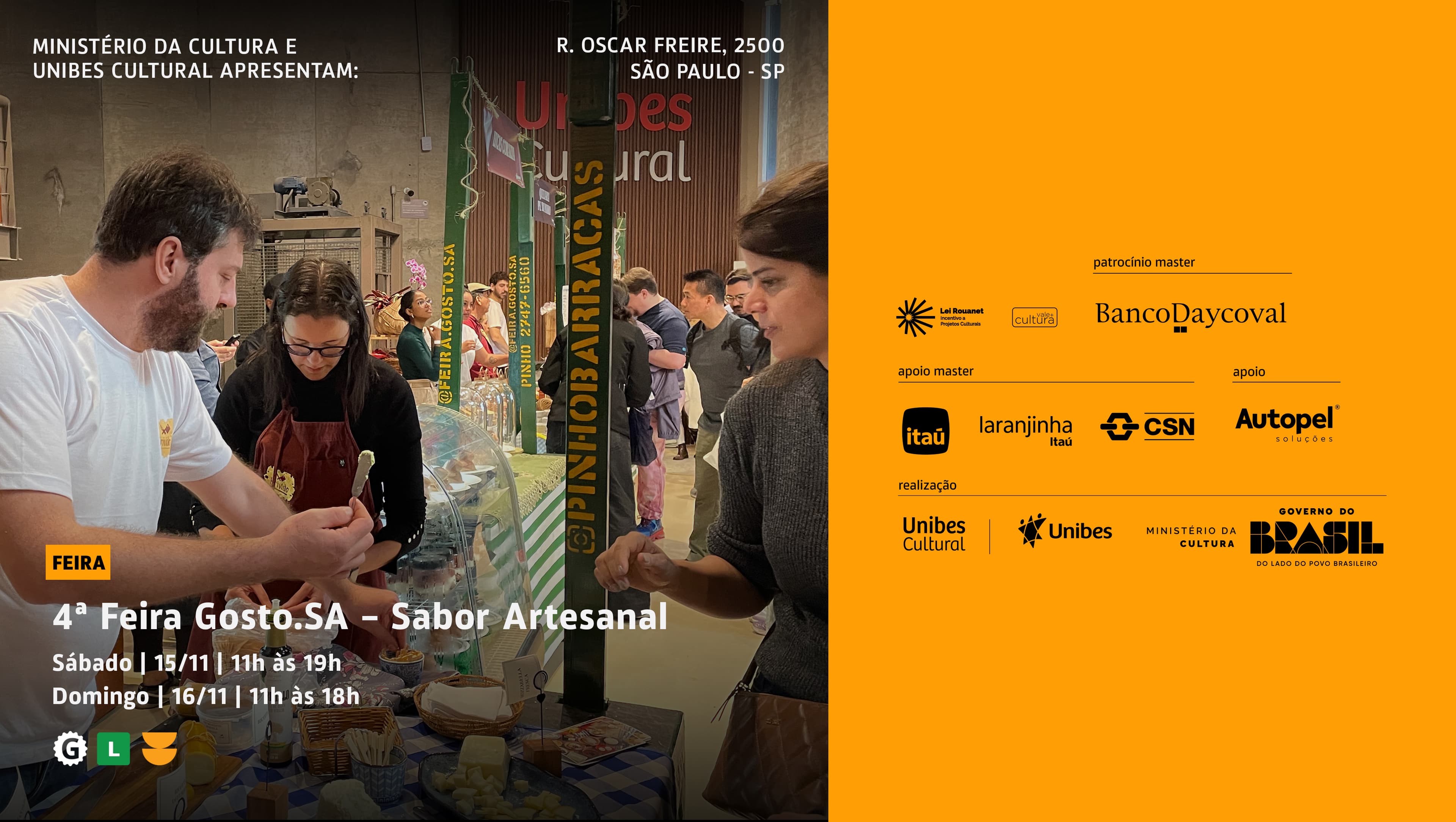 Banner do evento Feira Gosto.SA Sabor Artesanal