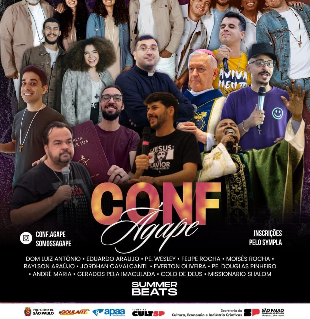 Banner do evento projeto FÉstival - Conferência Ágape 2025 - São Paulo