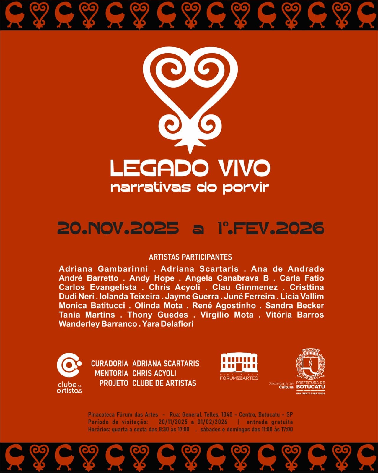 Banner do evento EXPOSIÇÃO | LEGADO VIVO – Narrativas do Porvir