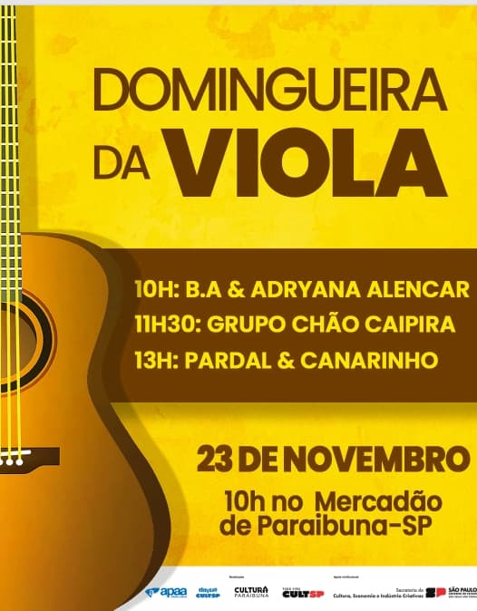 Banner do evento projeto Edição Especial da Domingueira da Viola em Paraibuna - Grupo Chão Caipira