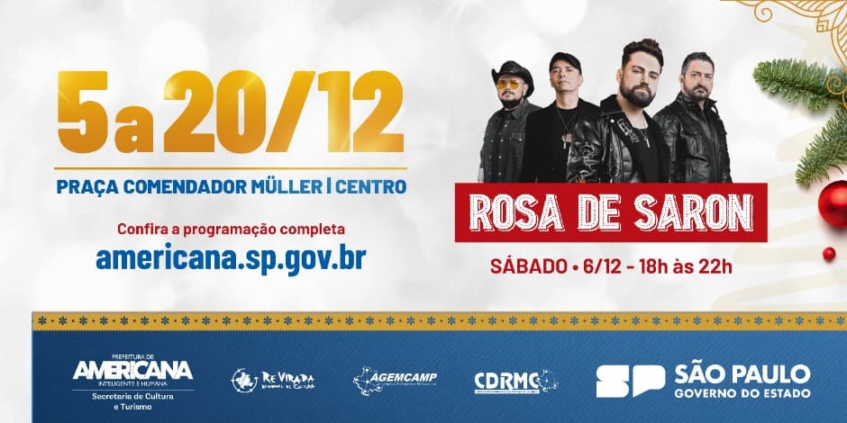 Banner do evento Encantos e Luzes de Natal 2025