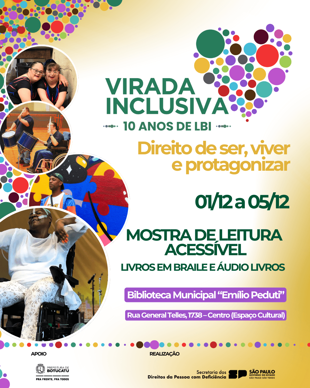 Banner do evento MOSTRA DE LEITURA ACESSÍVEL | Livros em Braile e Áudio Livros  