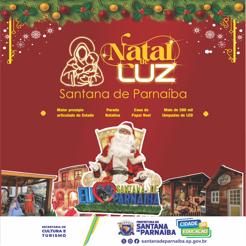 Banner do evento NATAL DE LUZ EM SANTANA DE PARNAÍBA