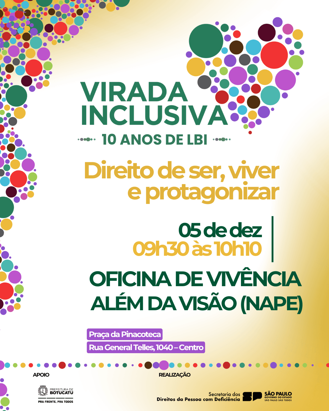 Banner do evento  OFICINA DE VIVÊNCIA | ALÉM DA VISÃO (NAPE)  