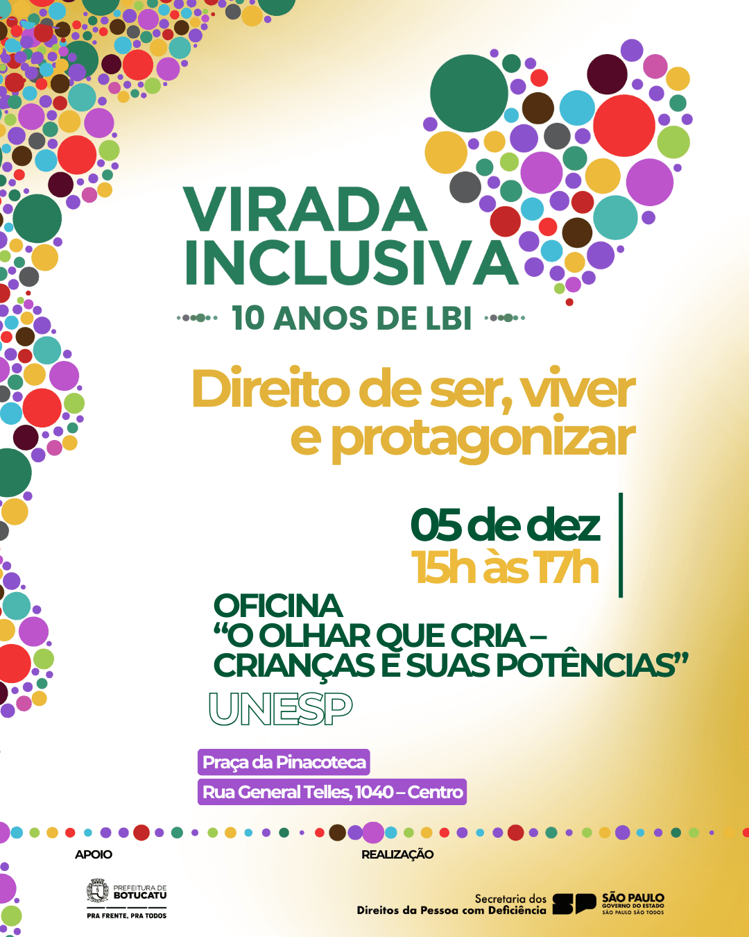 Banner do evento  OFICINA | "O OLHAR QUE CRIA - CRIANÇAS E SUAS POTÊNCIAS" (UNESP)  