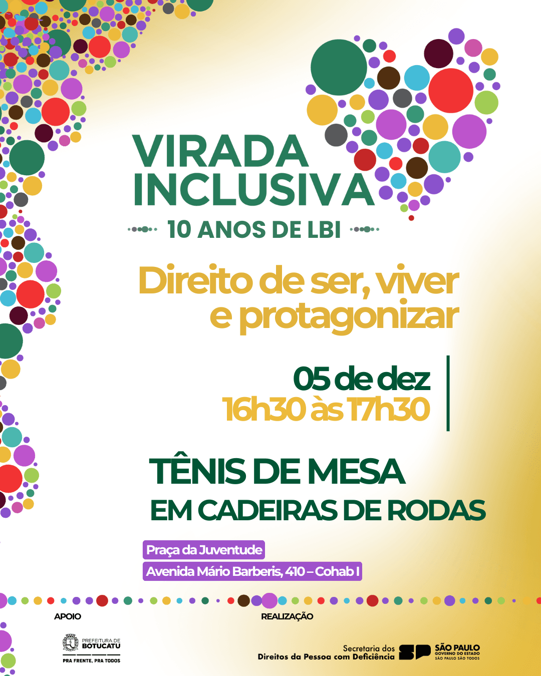 Banner do evento TÊNIS DE MESA EM CADEIRAS DE RODAS 