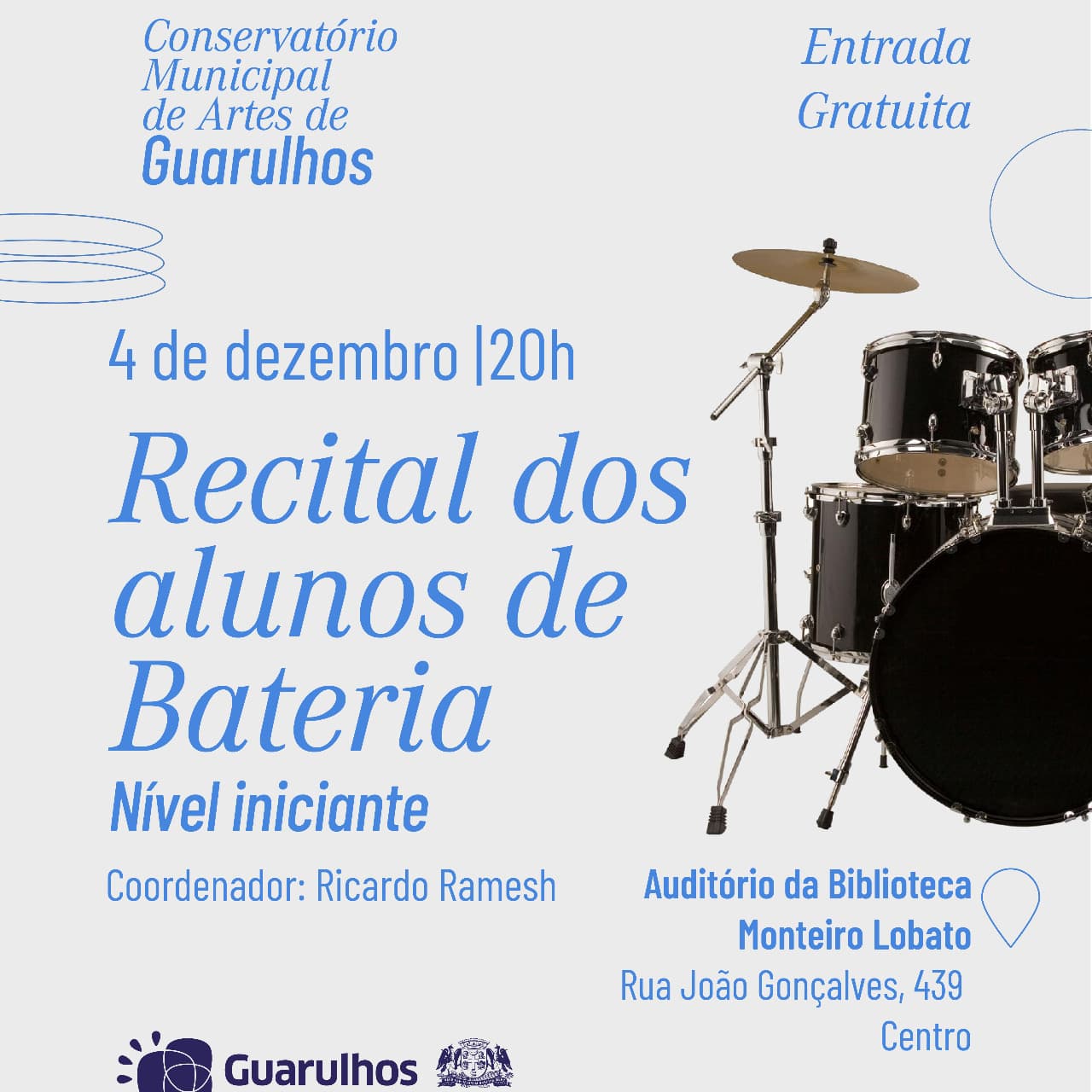Banner do evento RECITAL DE BATERIA