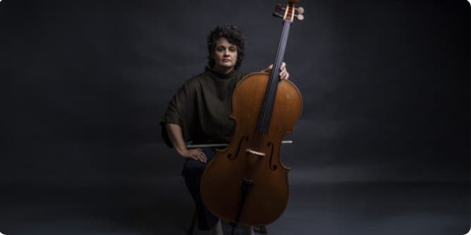 Banner do evento Concerto Sensorial com violoncelo - Sesc na Virada inclusiva 2025