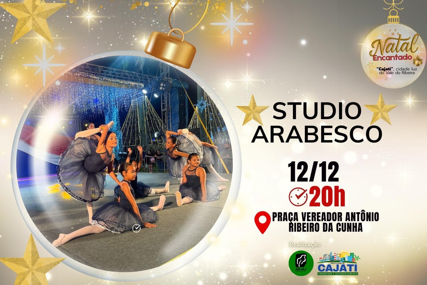 Banner do evento BALLET CLASSICO STUDIO ARABESCO-NATAL ENCANTADO CAJATI/SP