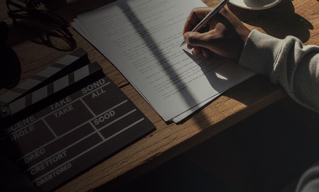 Banner do evento Curso Gratuito | Narrativas em Movimento: Laboratório de Criação e Escuta em Roteiro Audiovisual