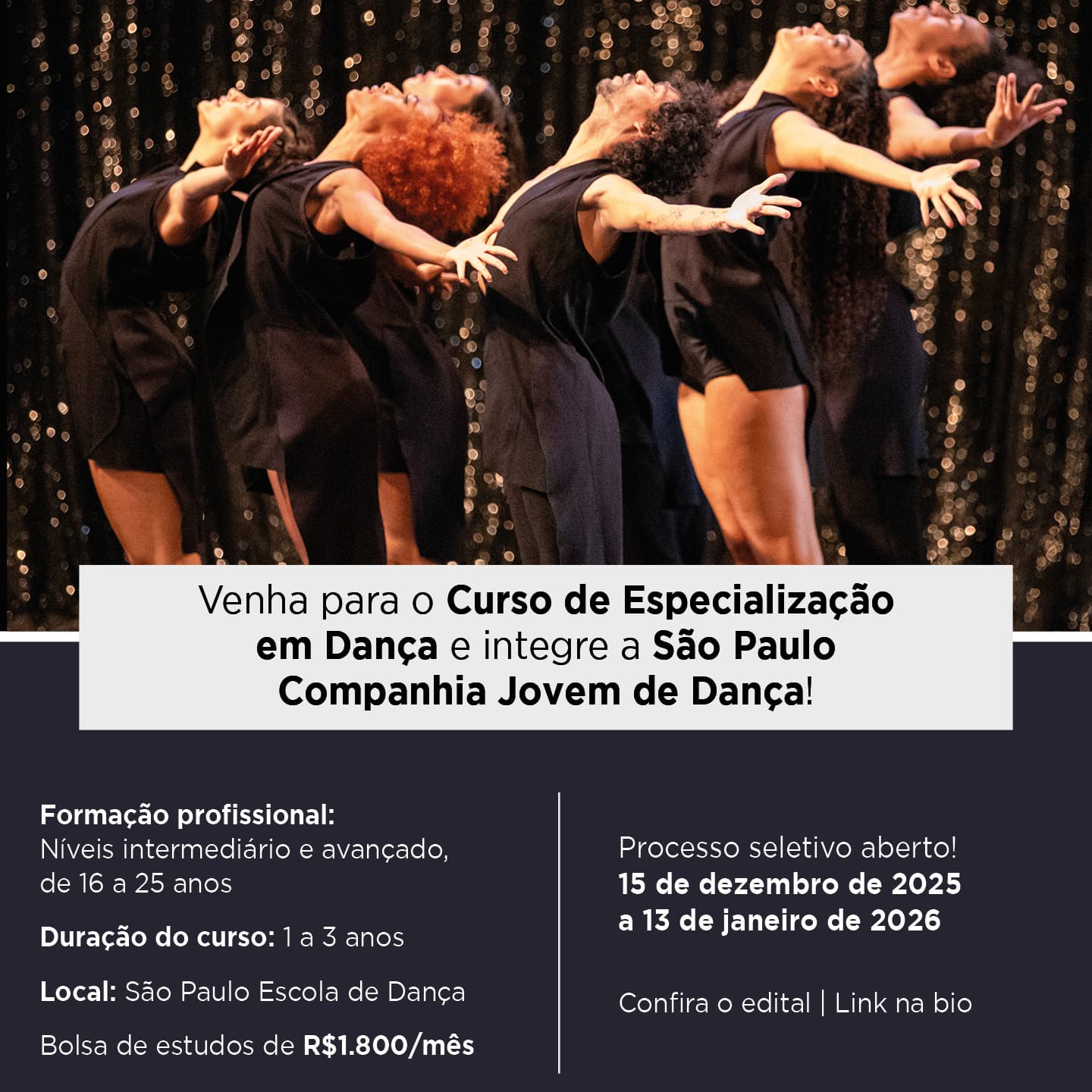 Banner do evento Curso de Especialização em Dança: Intérprete-Criador Clássico e Contemporâneo