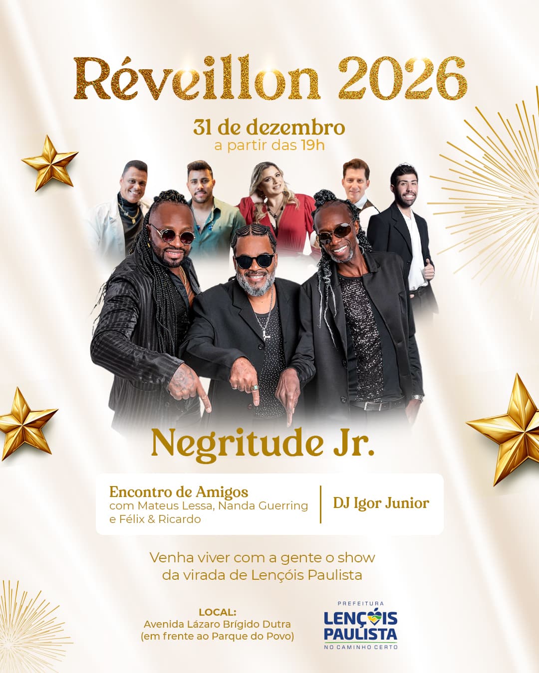 Banner do evento Réveillon 2026 - Lençóis Paulista