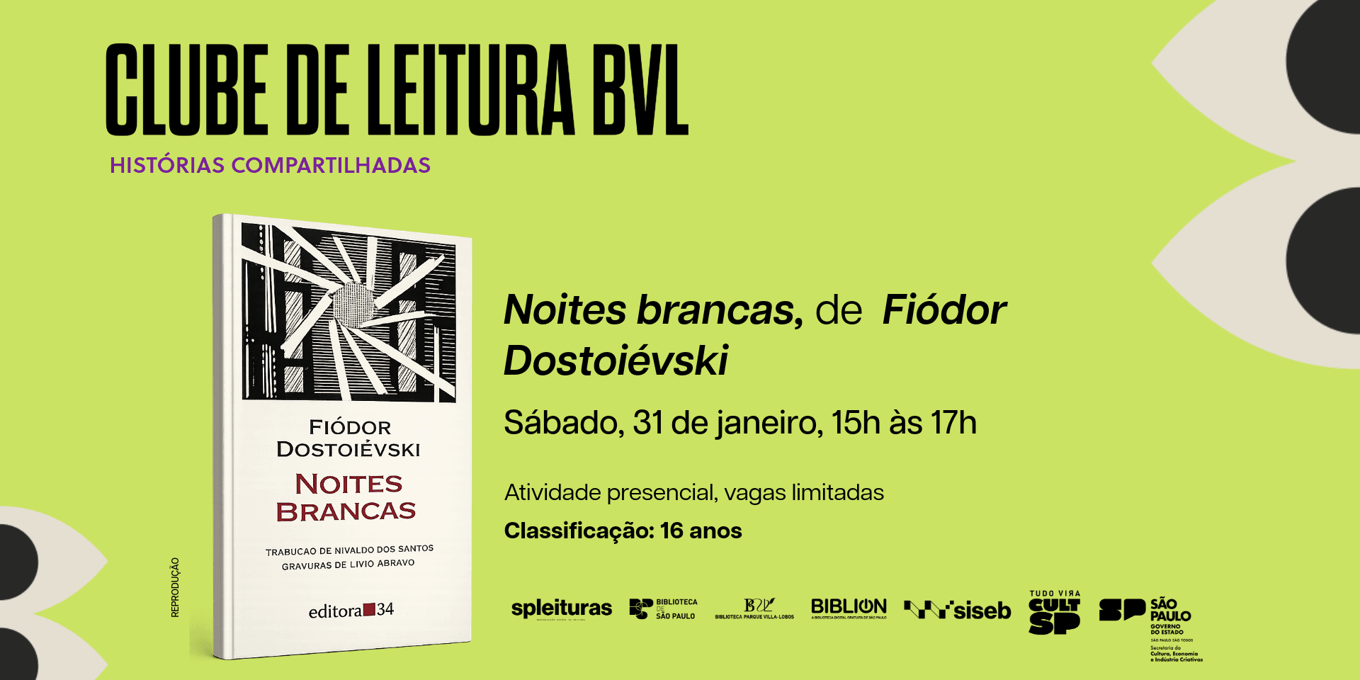 Banner do evento Clube de Leitura BVL - Histórias Compartilhadas