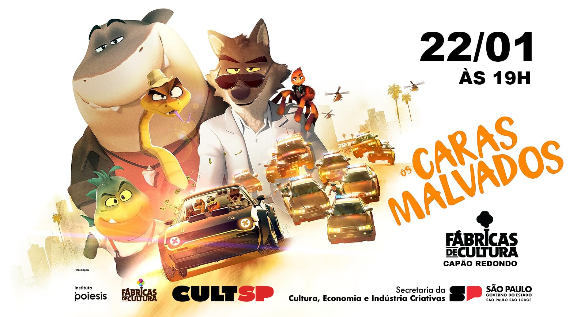 Banner do evento Cinema no Prédio | Fábricas de Cultura Capão Redondo
