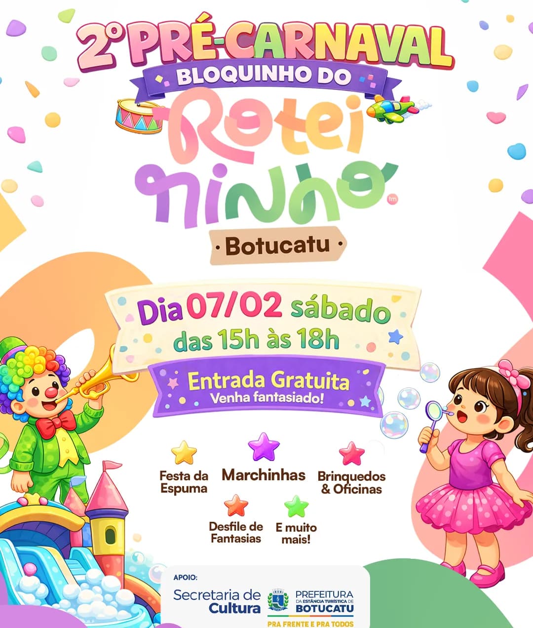 Banner do evento 2º Pré-Carnaval do Bloquinho do Roteirinho