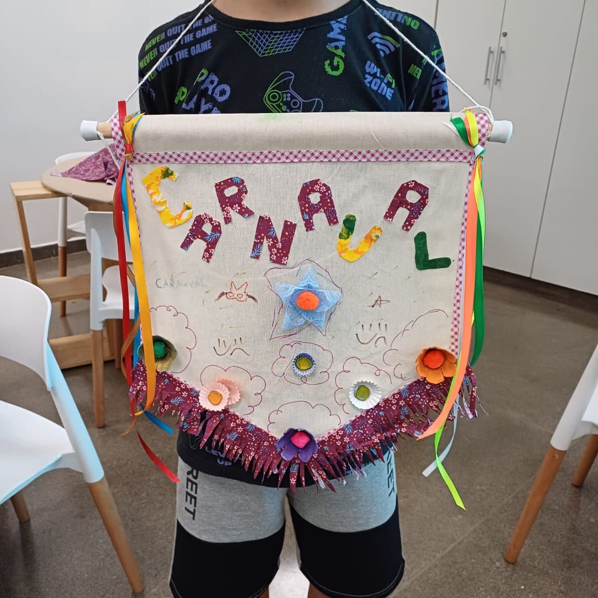 Banner do evento "Encontro com Artes: Oficina Pequenos   Estandartes de Carnaval”