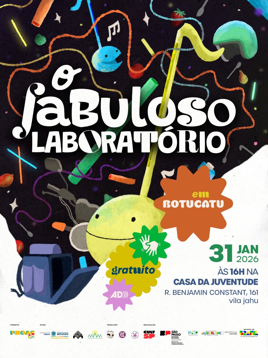 Banner do evento O FABULOSO LABORATÓRIO