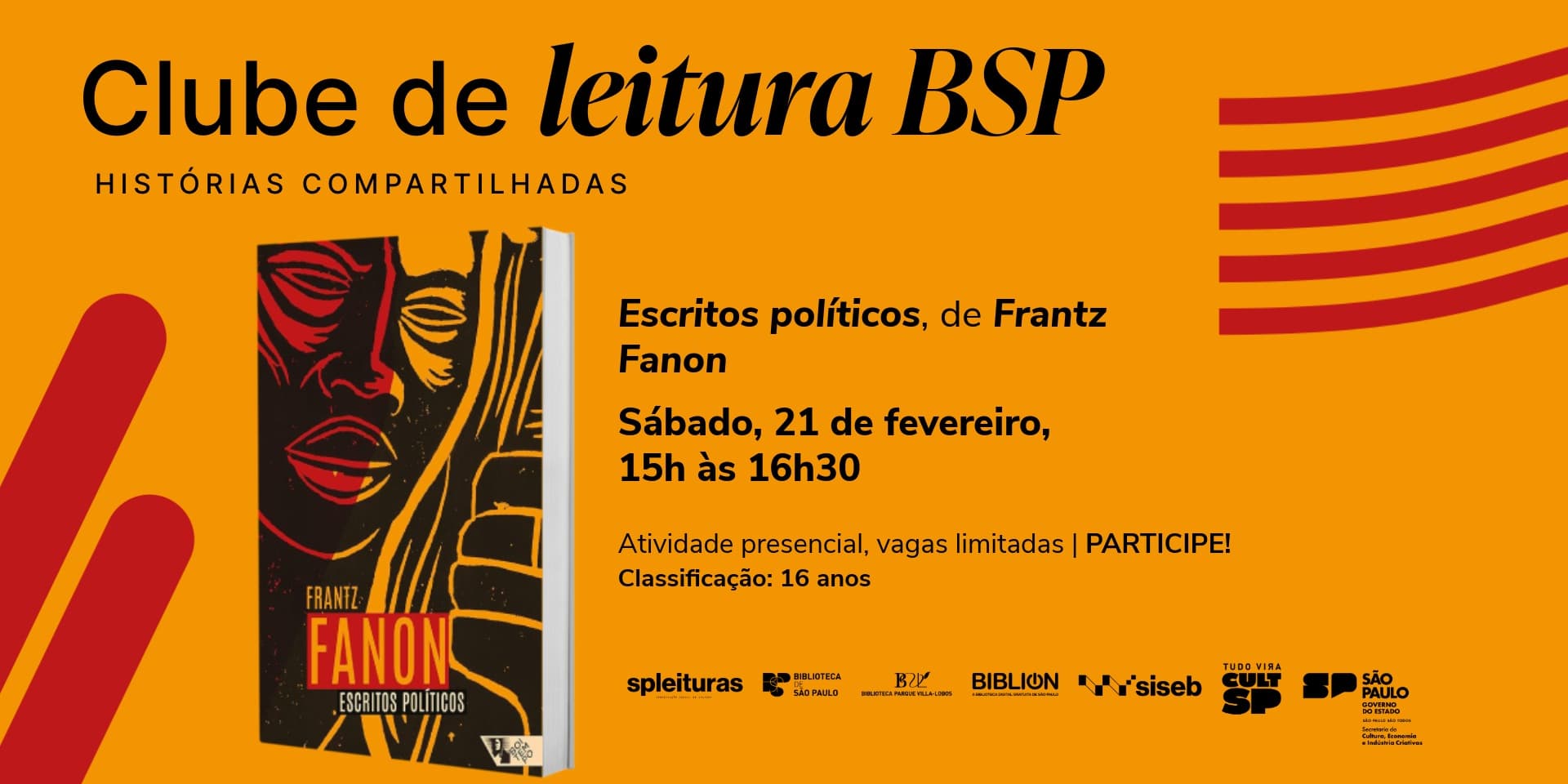 Banner do evento Clube de Leitura BSP - Histórias Compartilhadas