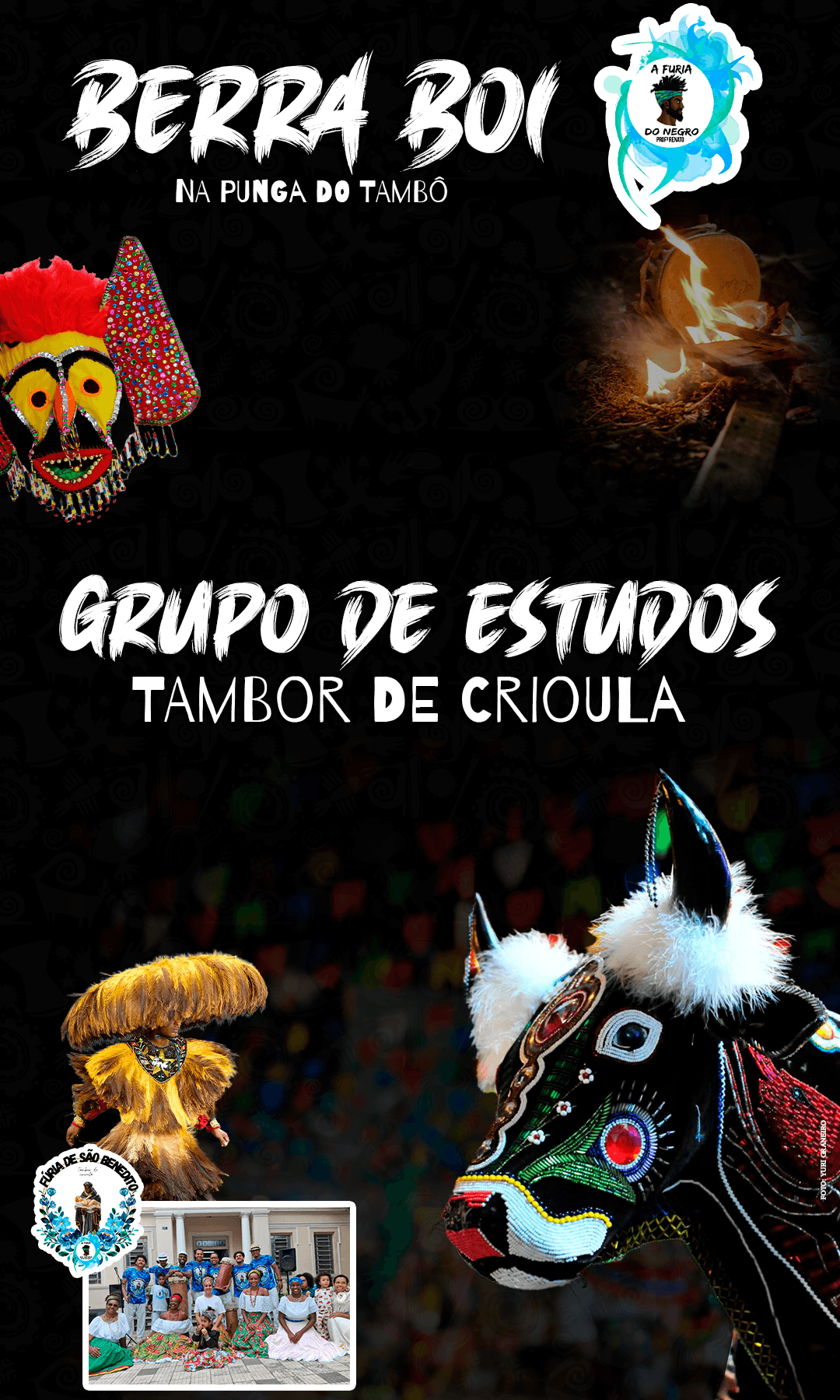 Banner do evento Grupo de Estudos | Tambor de Crioula