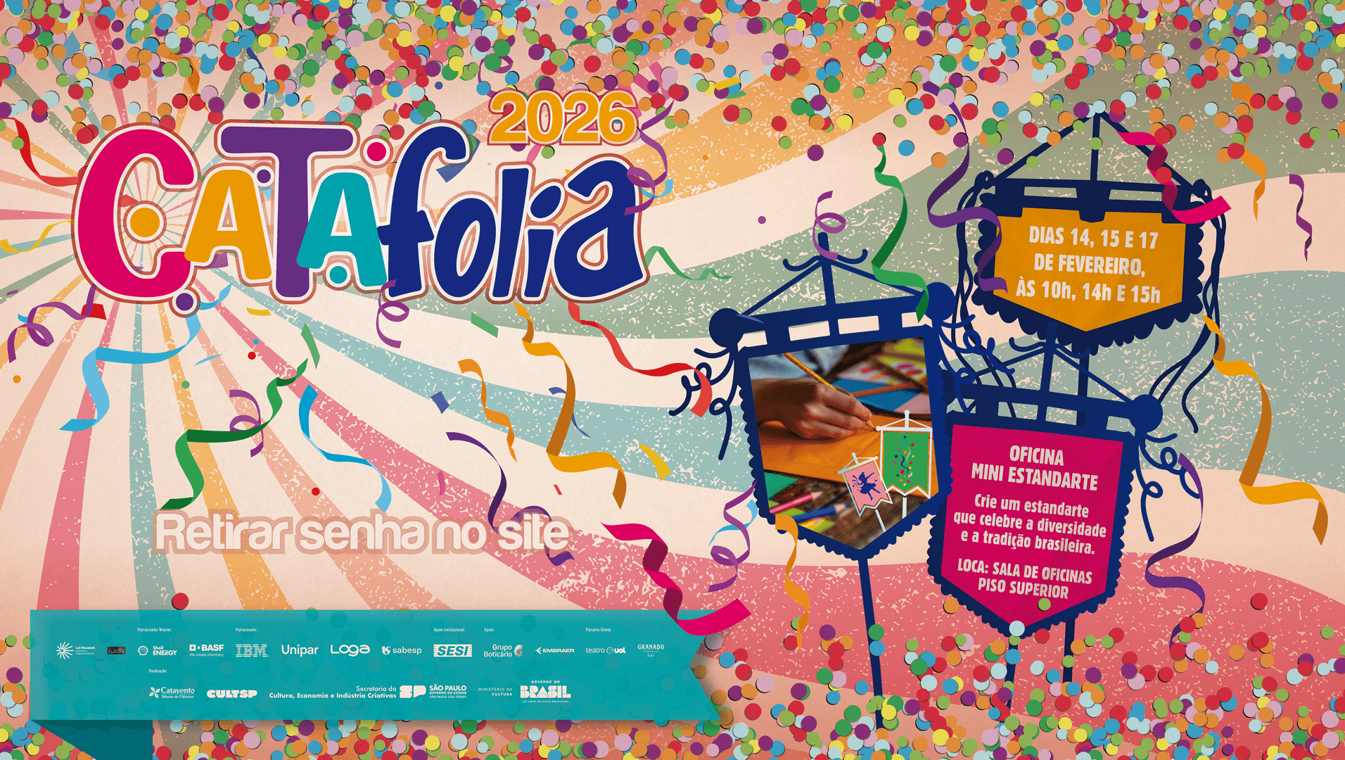 Banner do evento Catafolia - Oficina Mini Estardarte