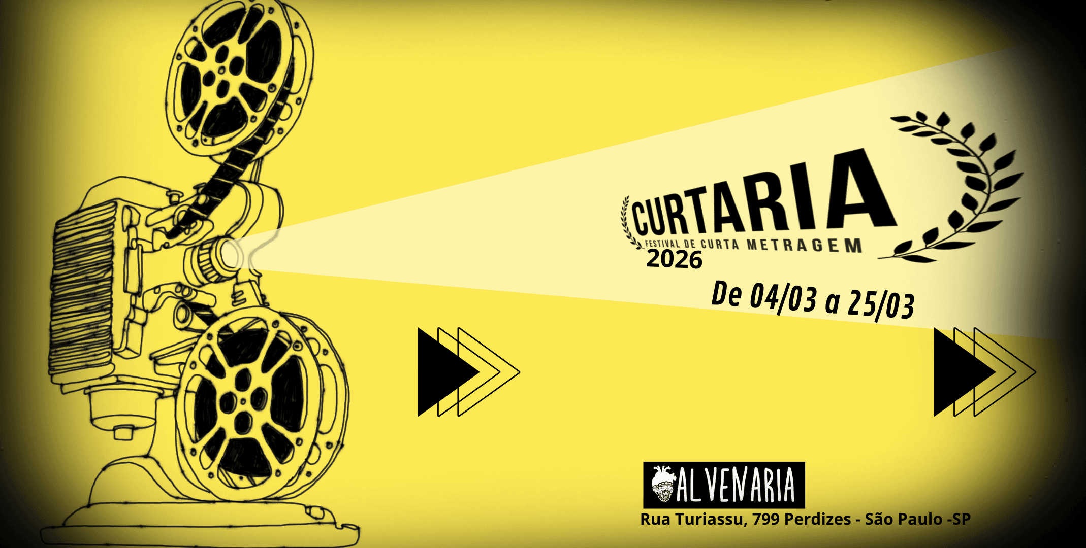 Banner do evento CURTARIA - Festival de Curta Metragem