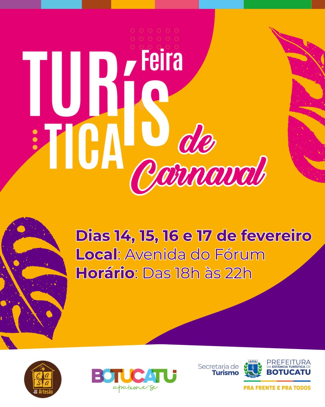 Banner do evento 🧵🎨 FEIRA TURÍSTICA DE CARNAVAL 🧵🎨 
