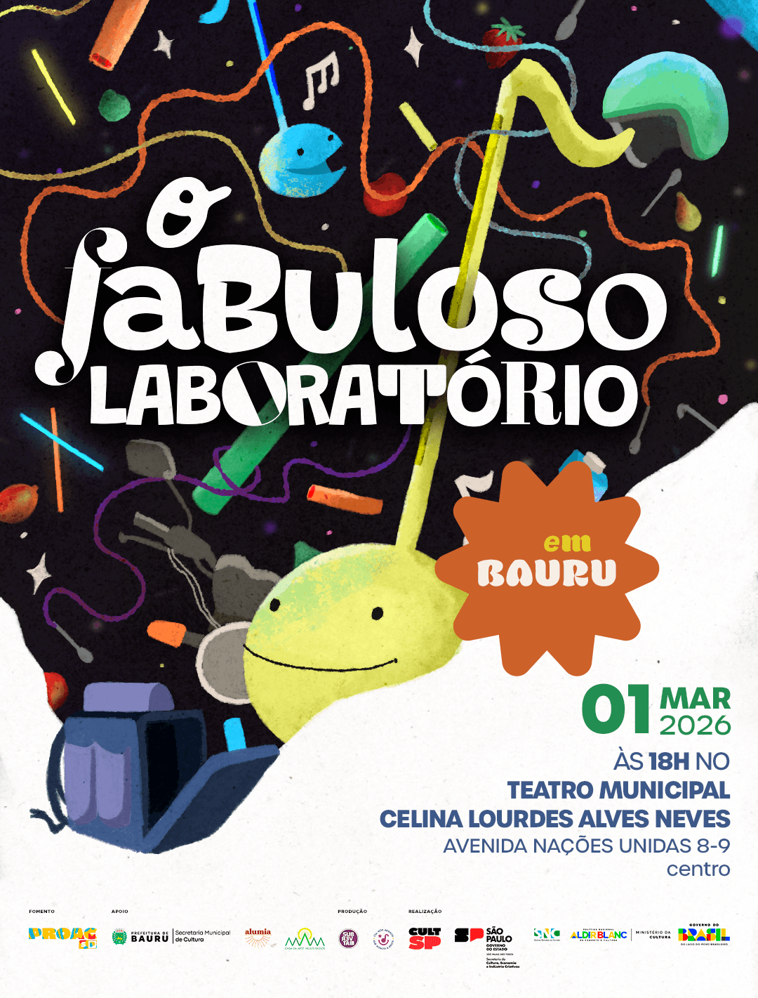 Banner do evento Espetáculo "Fabuloso Laboratório" 