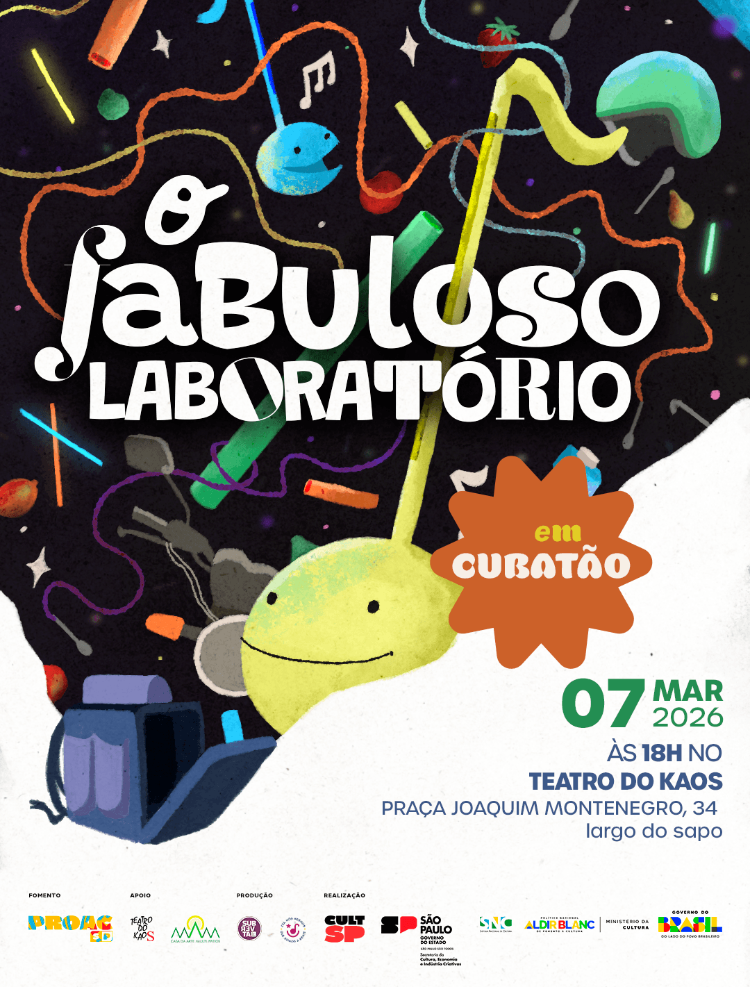 Banner do evento Espetáculo "Fabuloso Laboratório" 