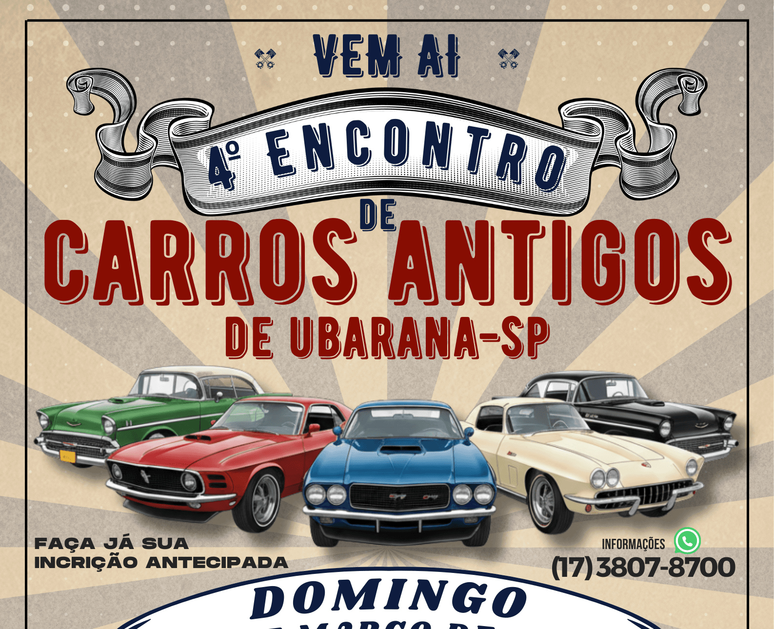 Banner do evento 4º Encontro de Carros Antigos de Ubarana