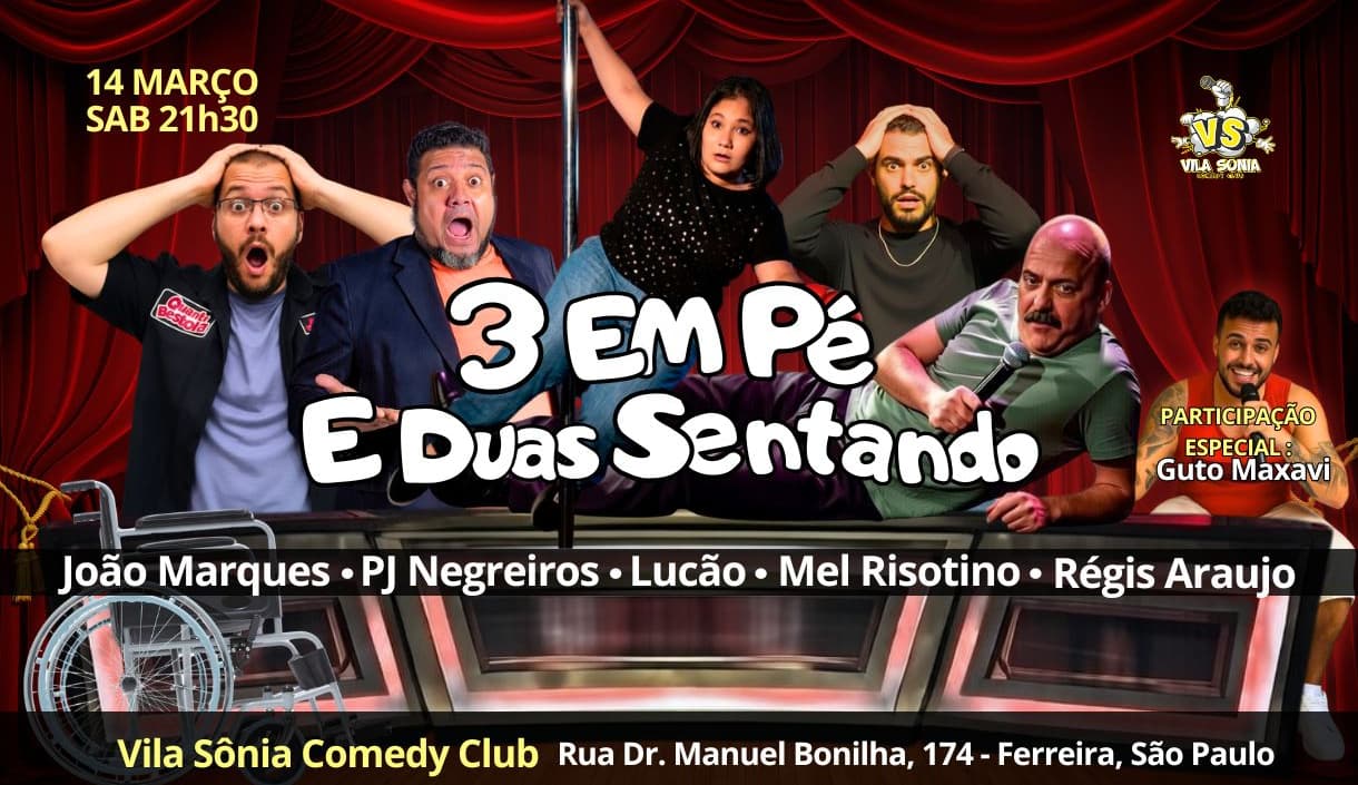Banner do evento 3 Em Pé e Duas Sentando