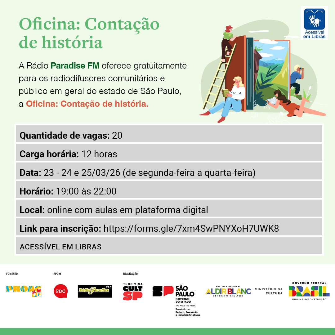 Banner do evento Oficina: Contação de História