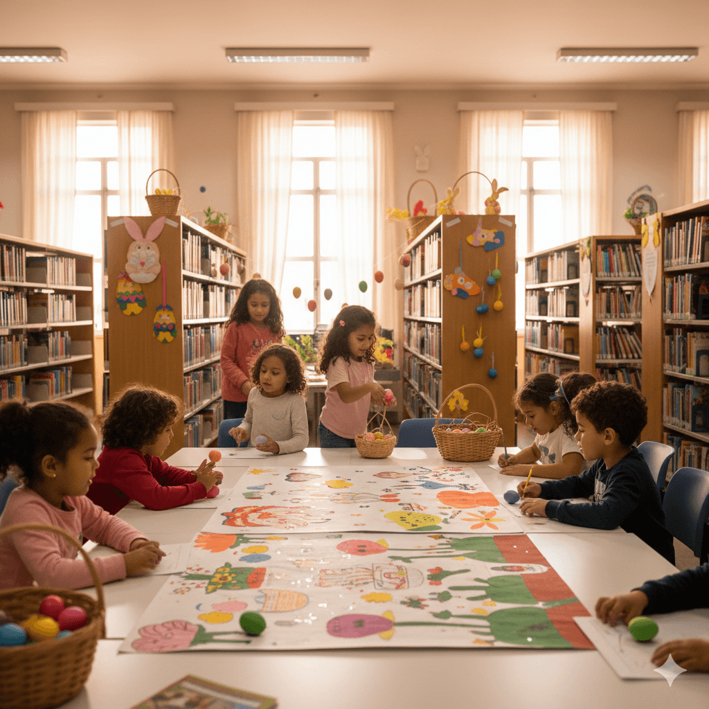 Banner do evento CAÇA AOS OVOS POÉTICOS – COM EQUIPE BIBLIOTECA