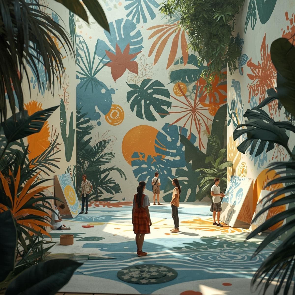 Banner do evento OFICINA DE ESTÊNCIL NATUREZA EM CORES – COM EQUIPE BIBLIOTECA