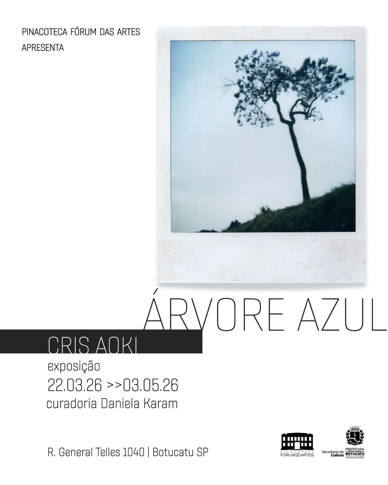 Banner do evento Exposição "Árvore Azul", de Cris Aoki