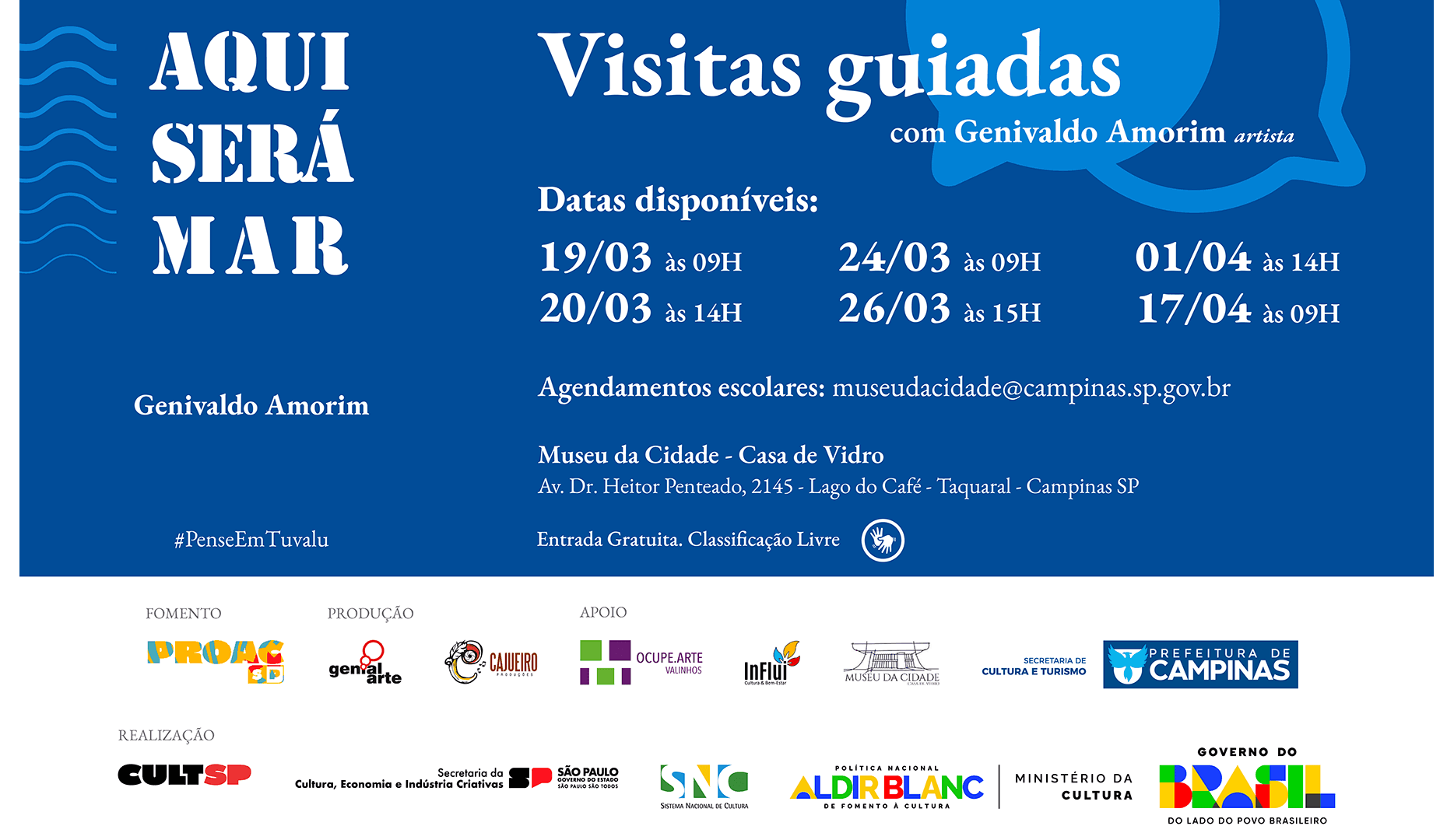 Banner do evento Visita Guiada - Exposição "Aqui Será Mar" 