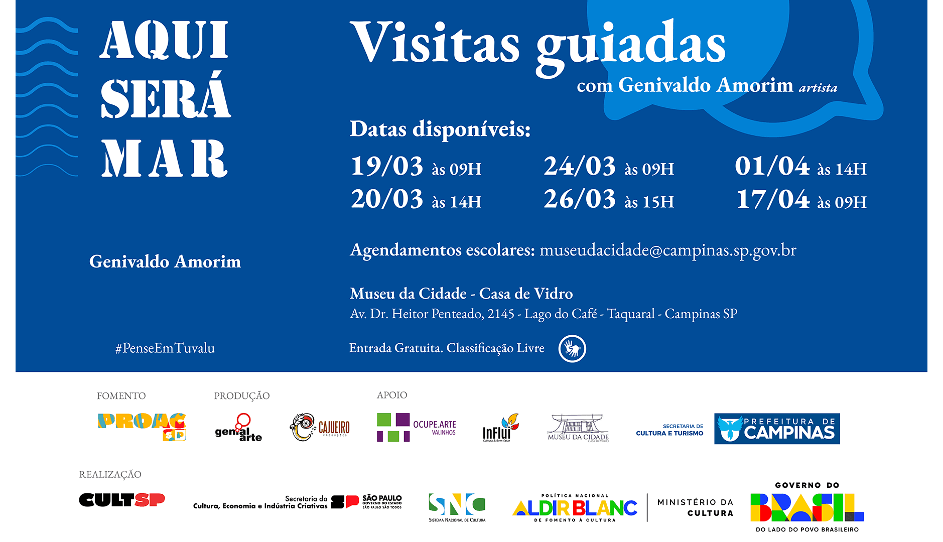 Banner do evento Visita Guiada - Exposição "Aqui Será Mar"