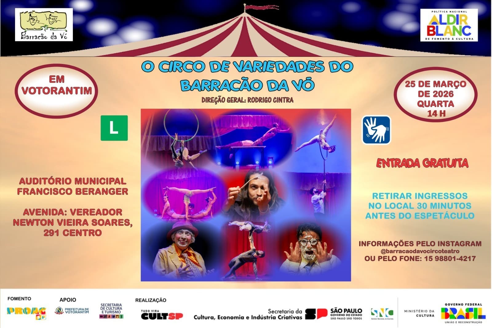 Banner do evento O CIRCO DE VARIEDADES DO BARRACÂO DA VÓ em Votorantim