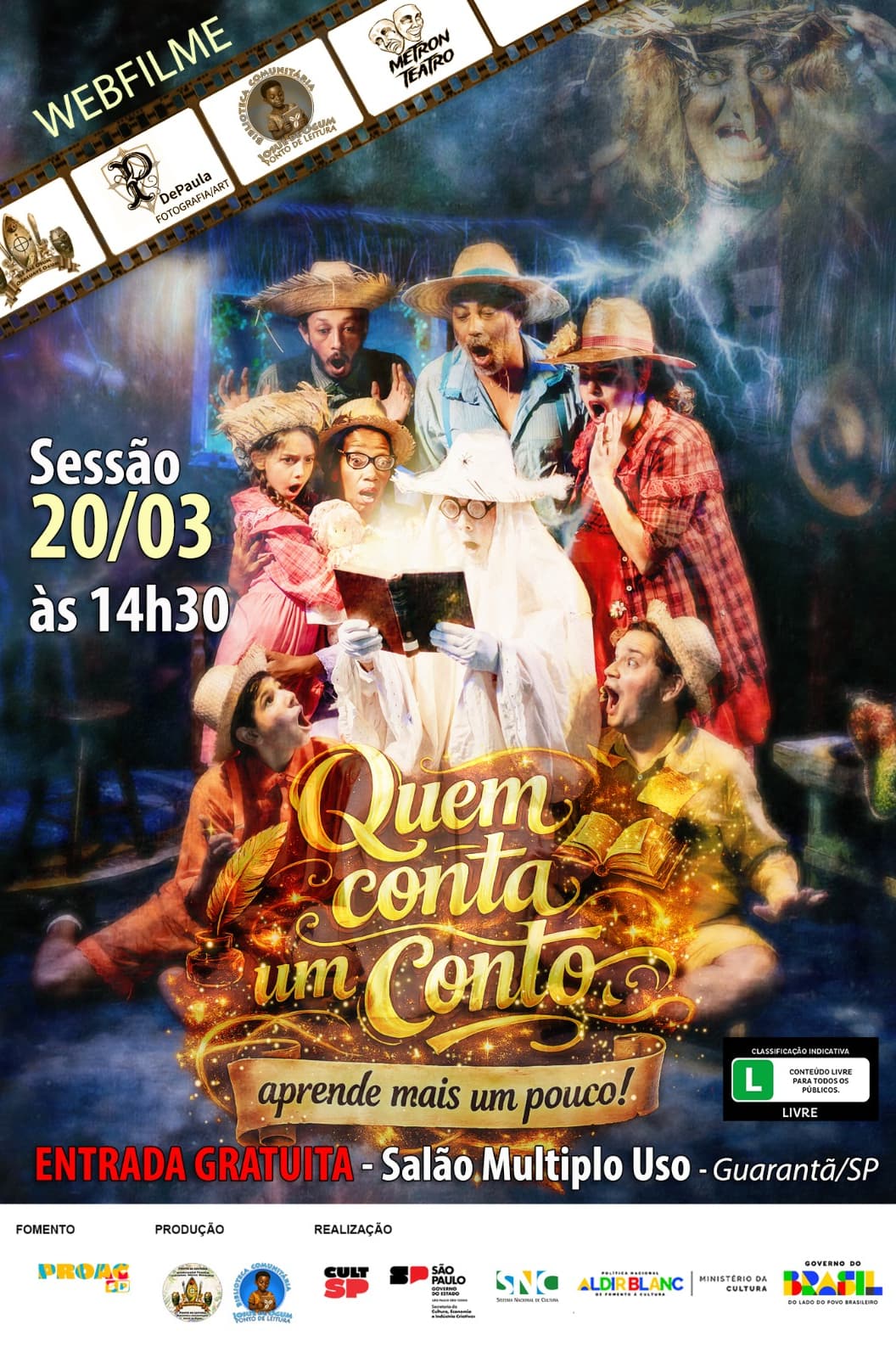 Banner do evento  Webfilme "QUEM CONTA UM CONTO, APRENDE MAIS UM POUCO"