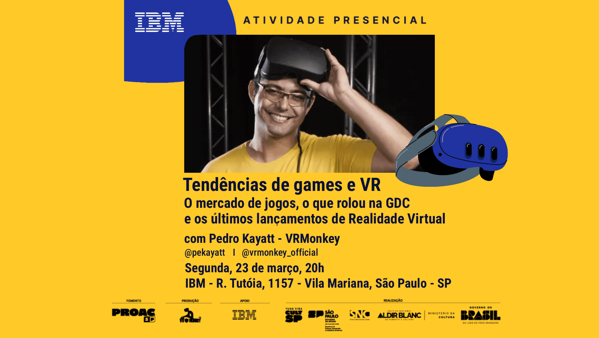 Banner do evento Tendências de games e realidade virtual