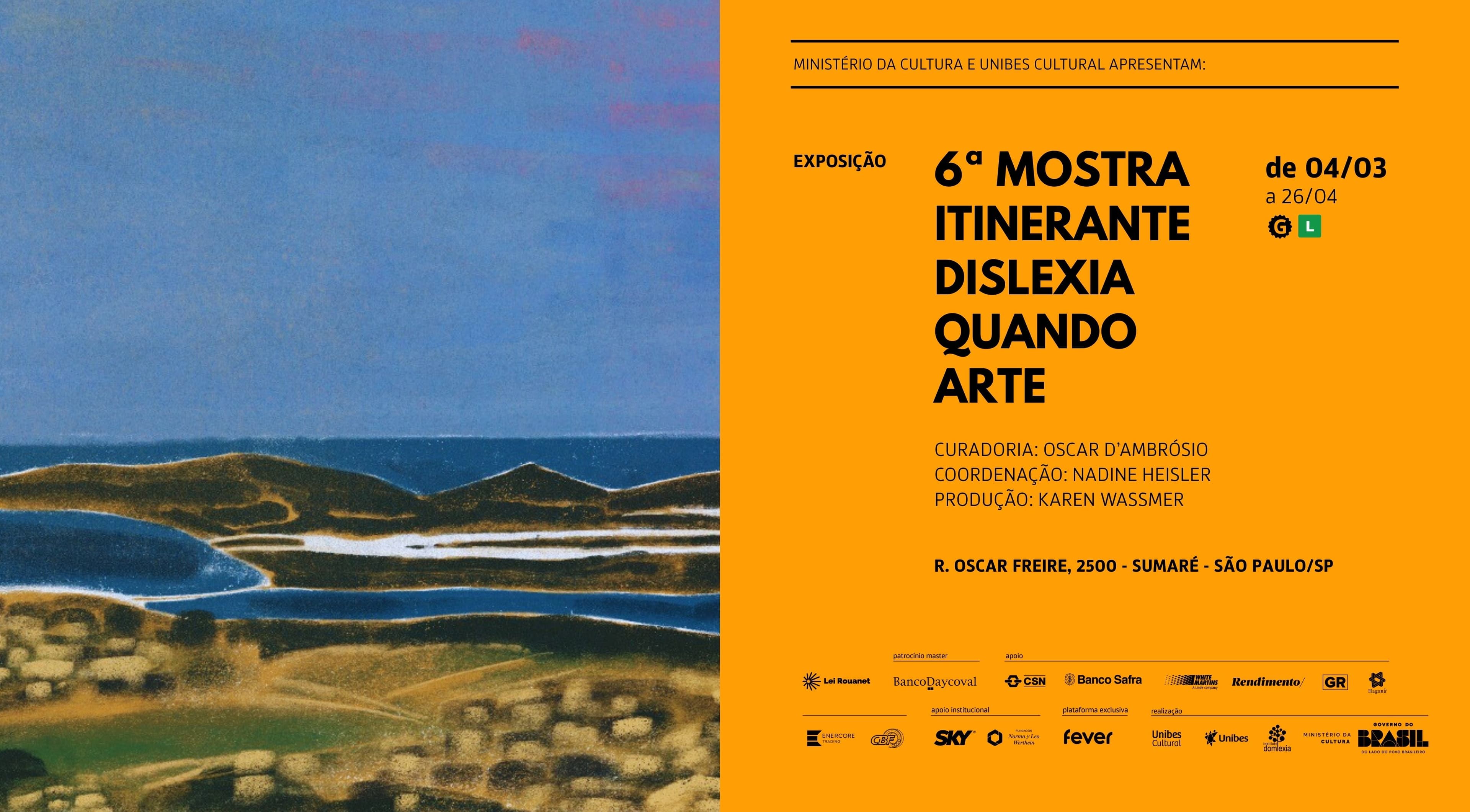 Banner do evento 6ª Mostra Itinerante Dislexia Quando Arte